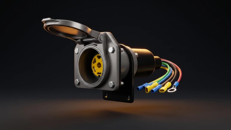 Conector de 7 vías del remolque con sus cables de colores