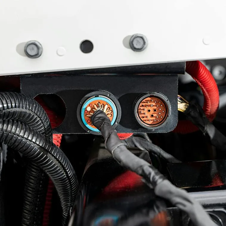 Conexiones de aire y eléctricas del Freightliner 114SD