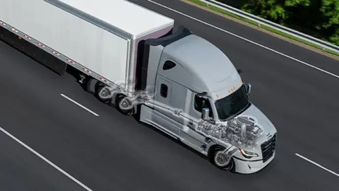 Freightliner Cascadia con sistemas de asistencia
