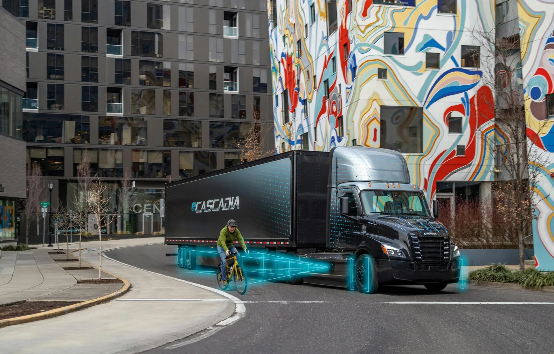 Freightliner eCascadia en la ciudad