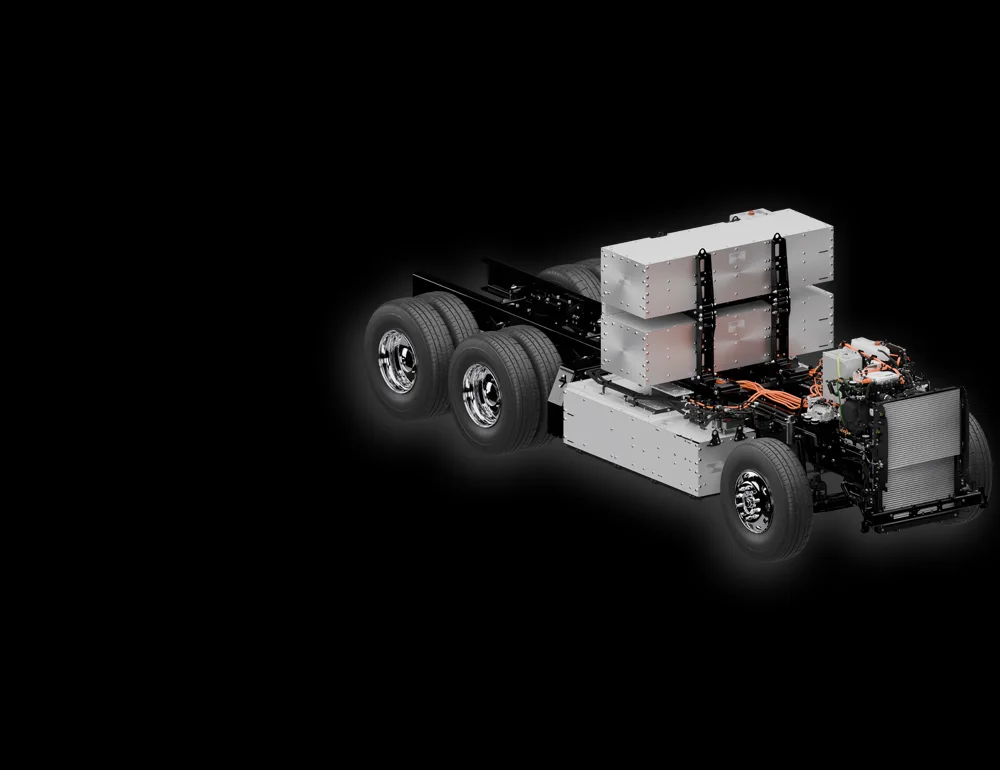 Chasis del Kenworth T680E con baterías