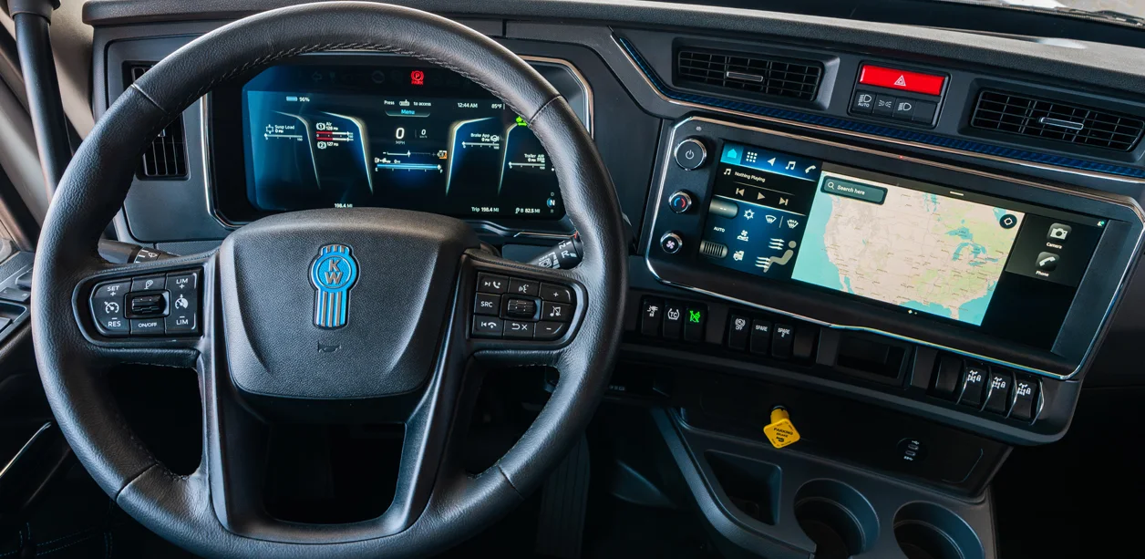 Tablero y pantalla del Kenworth T680E